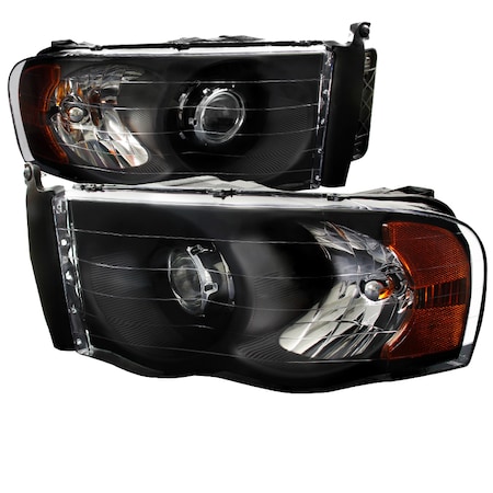 Spec-D Tuning 02-05 Dodge Ram Projector Headlight Black Housing 2LHP-DGP02JM-RS